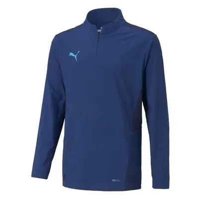 Puma TEAMCUP 1/4 ZIP TOP JR Fiú sportpulóver, kék, méret