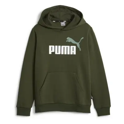 Puma ESS + COL BIG LOGO HOODIE FL B Fiú pulóver, zöld, méret