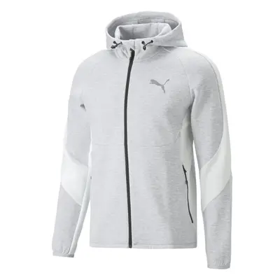 Puma EVOSTRIPE FULL-ZIP HOODIE DK Férfi sportos pulóver, szürke, méret