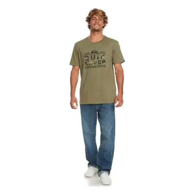 Quiksilver LOGO PRINT SS Férfi póló, khaki, méret