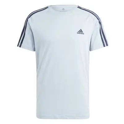 adidas ESSENTIALS SINGLE JERSEY 3-STRIPES Férfi póló, világoskék, méret