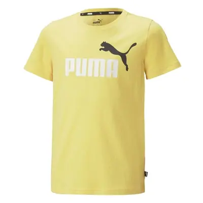 Puma ESS + COL LOGO TEE Fiú póló, sárga, méret