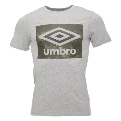 Umbro LAYERED BOX LOGO GRAPHIC TEE Férfi póló, szürke, méret