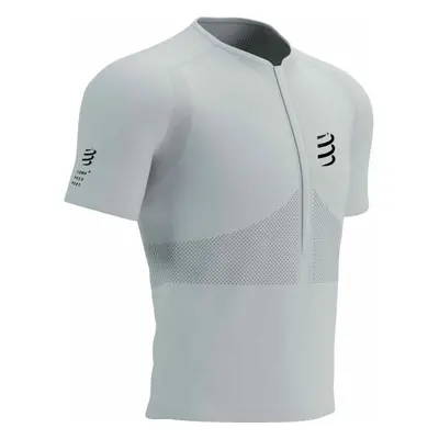 Compressport TRAIL HALF-ZIP FITTED SS TOP Férfi futómez, fehér, méret