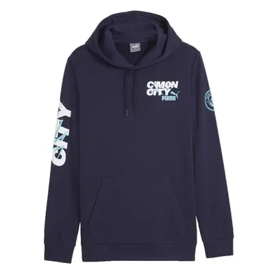 Puma MANCHESTER CITY FC FTBLICONS HOODY Férfi pulóver, sötétkék, méret