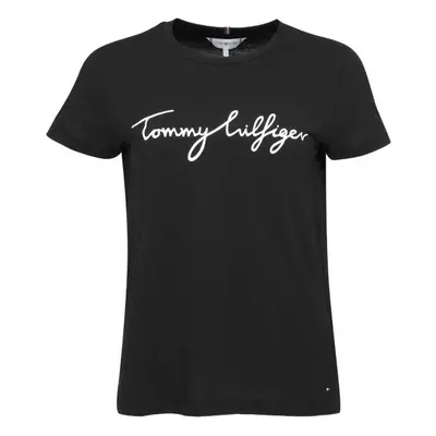 Tommy Hilfiger REG C-NK SIGNATURE TEE Női póló, fekete, méret