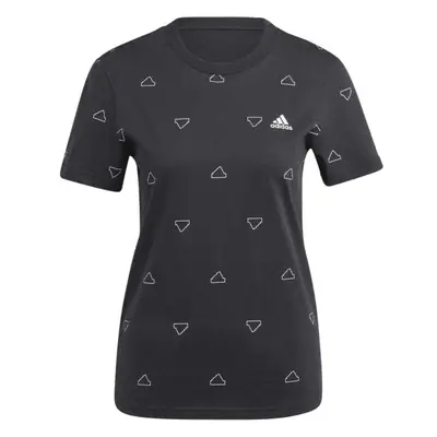 adidas ESSENTIALS MONOGRAM SLIM GRAPHIC TEE Női felső, fekete, méret