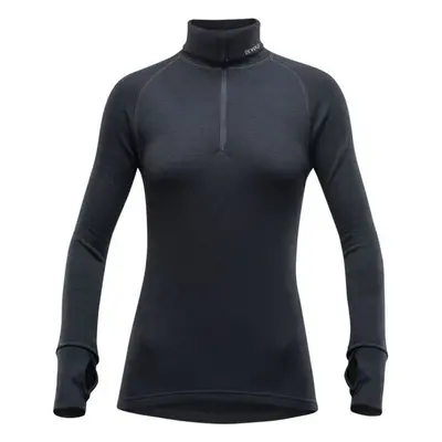 Devold EXPEDITION WOMAN ZIP NECK Női funkcionális póló, fekete, méret