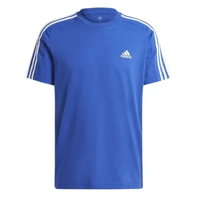 adidas ESSENTIALS SINGLE JERSEY 3-STRIPES Férfi póló, kék, méret