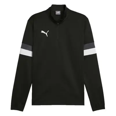 Puma TEAMRISE 1/4 ZIP TOP Férfi félcipzáros pulóver, fekete, méret