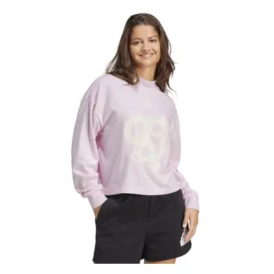 adidas FRENCH TERRY PRINT LOOSE SWEATSHIRT Női pulóver, rózsaszín, méret