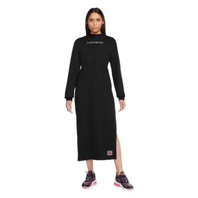 Nike NSW IC FLC LS DRESS Női ruha, fekete, méret