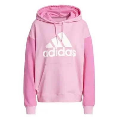 adidas ESSENTIALS BIG LOGO OVERSIZED FRENCH TERRY HOODIE Női pulóver, rózsaszín, méret