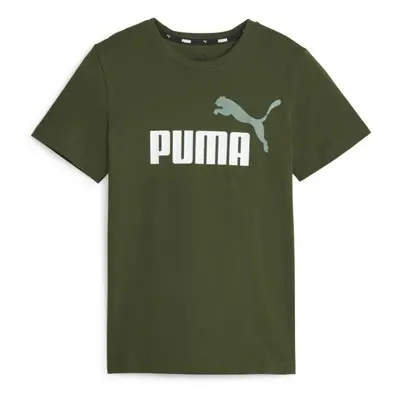 Puma ESS + COL LOGO TEE Fiú póló, zöld, méret