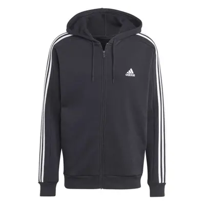 adidas 3-STRIPES FULL-ZIP HOODIE Férfi pulóver, fekete, méret