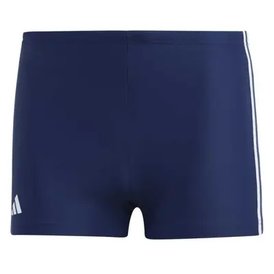 adidas STRIPES BOXER Férfi úszónadrág, sötétkék, méret