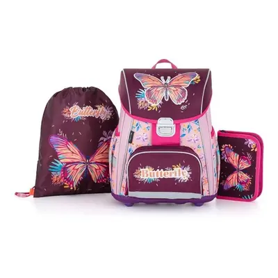 Oxybag BUTTERFLY Iskolai szett, rózsaszín, méret