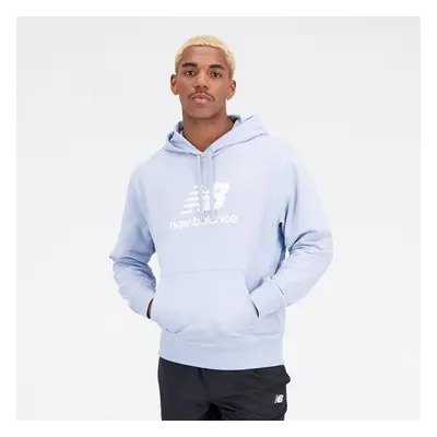 New Balance ESSENTIALS STACKED LOGO FRENCH TERRY HOODIE Férfi pulóver, kék, méret