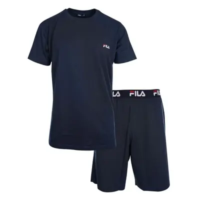 Fila SET SHORT SLEEVES T-SHIRT AND SHORT PANTS IN JERSEY Férfi pizsama, sötétkék, méret