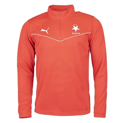 Puma TEAMRISE 4 ZIP TOP Férfi cipzáras pulóver, piros, méret