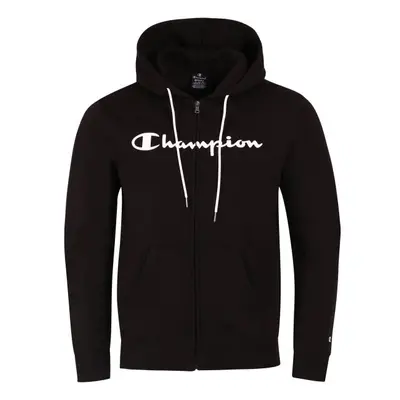 Champion HOODED FULL ZIP SWEATSHIRT Férfi cipzáras pulóver, fekete, méret