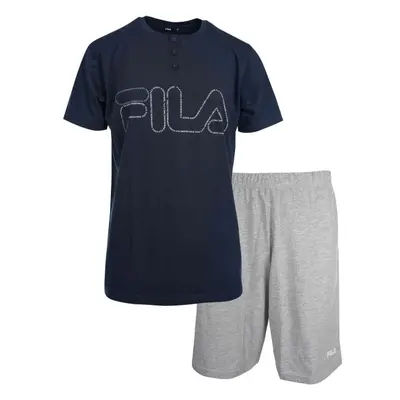 Fila SET SHORT SLEEVES T-SHIRT AND SHORT PANTS IN JERSEY Férfi pizsama, sötétkék, méret