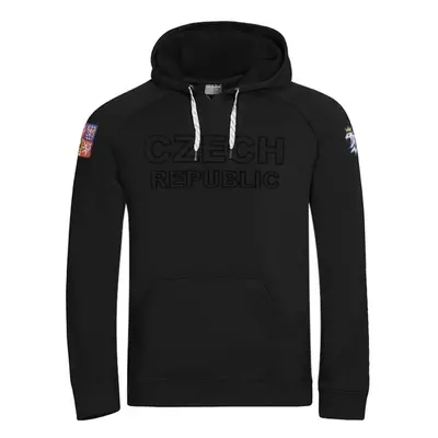 Střída CZECH HOODY Férfi pulóver, fekete, méret