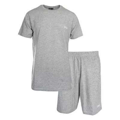 Fila SET SHORT SLEEVES T-SHIRT AND SHORT PANTS IN JERSEY Férfi pizsama, szürke, méret