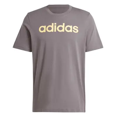 adidas ESSENTIALS SINGLE JERSEY LINEAR EMBROIDERED LOGO TEE Férfi póló, szürke, méret