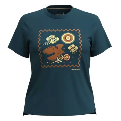 Smartwool W GUARDIAN OF THE SKIES GRAPHIC SS TEE Női póló, sötétzöld, méret