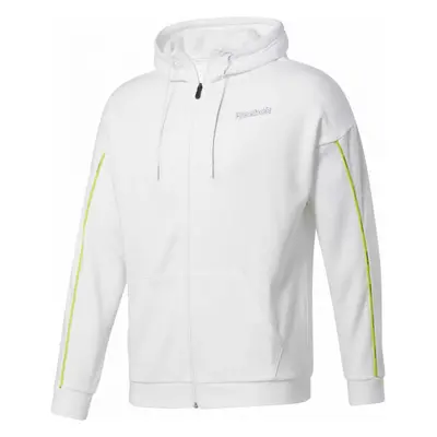 Reebok TRAINING ESSENTIALS PIPING FZ HOODIE Férfi pulóver, fehér, méret