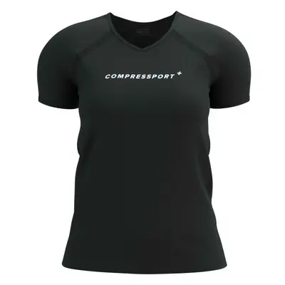 Compressport TRAINING SS LOGO TSHIRT W Női póló sportoláshoz, fekete, méret