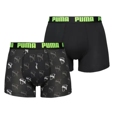 Puma MEN CAT LOGO PRINT BOXER 2P Férfi boxeralsó, fekete, méret