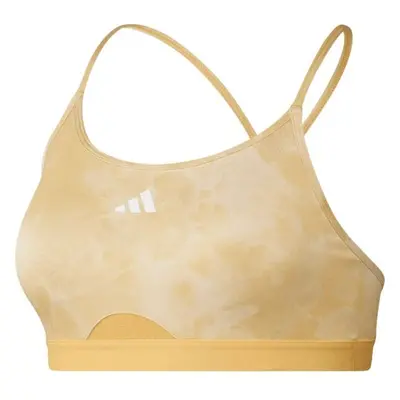 adidas AEROREACT TRAINING ESSENTIALS FLOWER-PRINT BRA Női sportmelltartó, sárga, méret