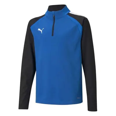 Puma TEAMLIGA 1/4 ZIP TOP JR Férfi futball pulóver, kék, méret