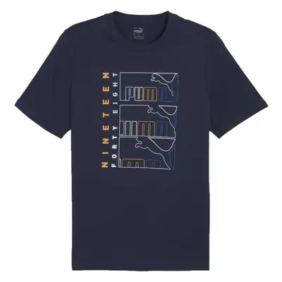 Puma GRAPHIC TRIPLE NO LOGO TEE Férfi póló, sötétkék, méret