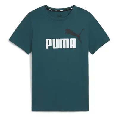 Puma ESS + COL LOGO TEE Fiú póló, sötétzöld, méret