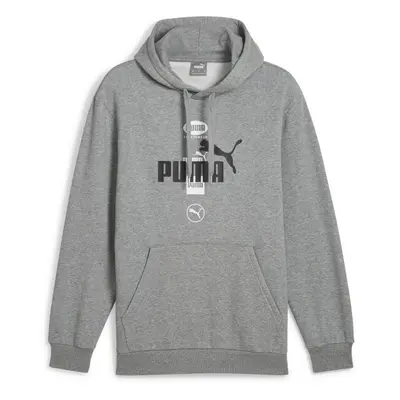 Puma POWER GRAPHICS HOODIE FLEECE Férfi pulóver, szürke, méret