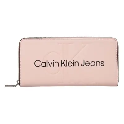 Calvin Klein SCULPTED MONO ZIP AROUND MONO Női pénztárca, lazac, méret