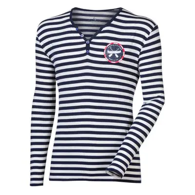 PROGRESS SS MARINER BUTTON NECK L/S Férfi bambusz póló, fekete, méret