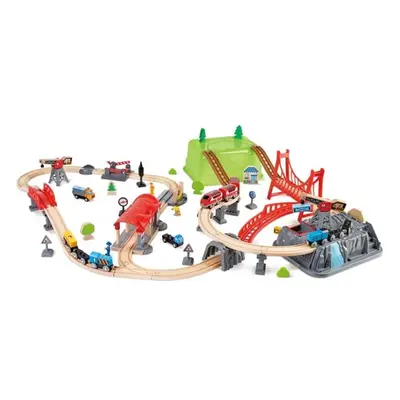 HAPE TRAIN TRACK WITH TOY BOX Vonatpálya, mix, méret