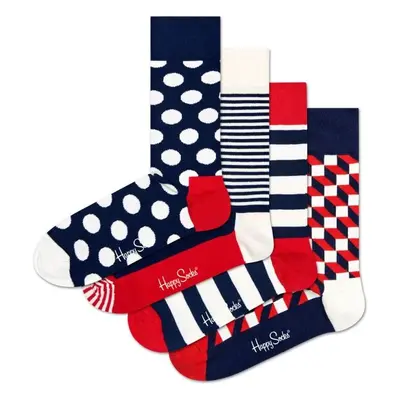 HAPPY SOCKS CLASSIC NAVY GIFT SET 4P Klasszikus zokni, fekete, méret