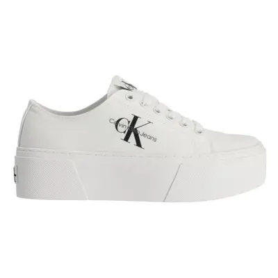 Calvin Klein FLATFORM+ CUPSOLE LOW TXT Női rövid szárú teniszcipő, fehér, méret