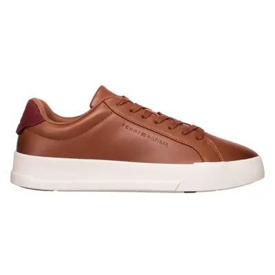 Tommy Hilfiger LEATHER CONTRAST HEEL COURT TRAINERS Férfi teniszcipő, barna, méret