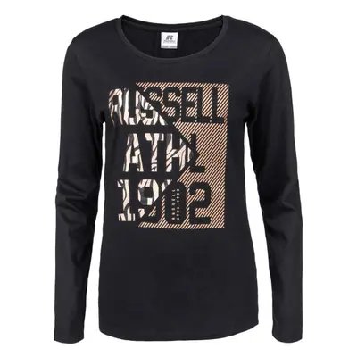 Russell Athletic L/S CREWNECK TEE SHIRT Női felső, fekete, méret