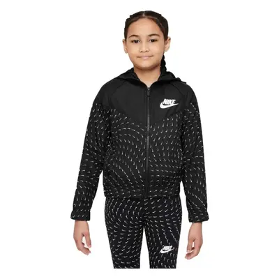 Nike NSW WINDRUNNER AOP Lány kabát, fekete, méret