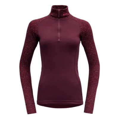 Devold DUO ACTIVE WOMAN ZIP NECK Női állógalléros felső, barna, méret