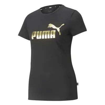 Puma ESS+ METALLIC LOGO TEE Női póló, fekete, méret