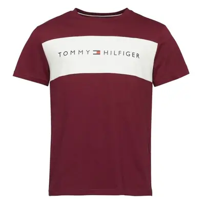 Tommy Hilfiger BLOCK LOGO SS Férfi póló, bordó, méret