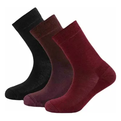 Devold DAILY MERINO MEDIUM SOCK 3PK Női gyapjú zokni, bordó, méret